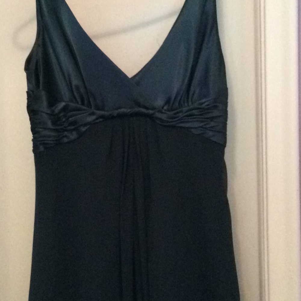 Hunter green satin/chiffon lined cocktail dress